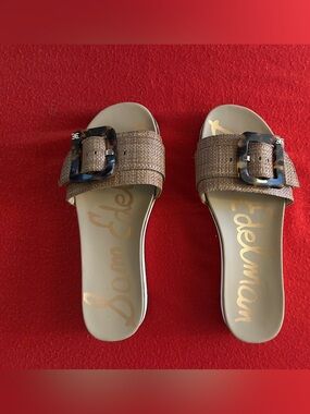 Sam Edelman Adriane Raffia wedge sandals Size 8